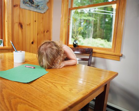 sulky tantrum - Girl Pouting at Table Stock Photo - Rights-Managed, Code: 700-00623209