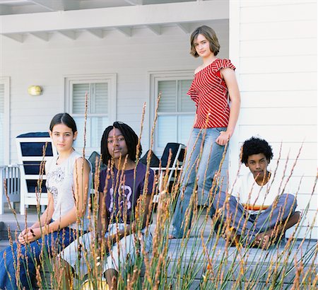 Teenagers on Porch Stock Photo - Rights-Managed, Code: 700-00623319