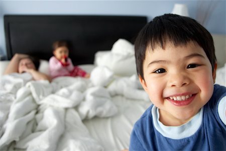 simsearch:700-00635521,k - Portrait of Boy in Parents Bed Stock Photo - Rights-Managed, Code: 700-00634132
