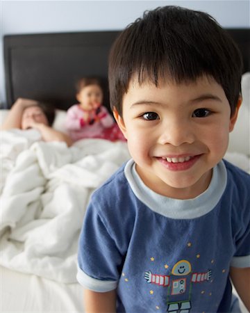 simsearch:700-00635521,k - Portrait of Boy in Parents Bed Stock Photo - Rights-Managed, Code: 700-00634133
