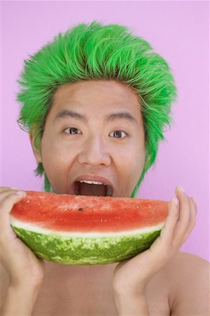 simsearch:700-00796323,k - Portrait of Man Eating Watermelon Stock Photo - Rights-Managed, Code: 700-00642507
