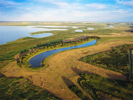 Aerial View of Farmland, Delta Marsh, Manitoba, Canada Stock Photo - Rights-Managed, Code: 700-00661185