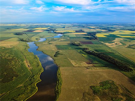 Aerial View of Farmland, Lake Manitoba, Manitoba, Canada Stock Photo - Rights-Managed, Code: 700-00661186