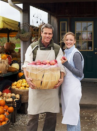 fall fruits and vegetables in season - Portrait of Market Owners Stock Photo - Rights-Managed, Code: 700-00684840