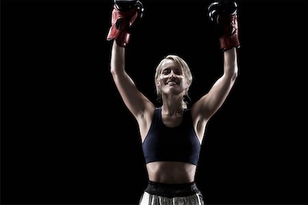 defensive posture - Boxer with Arms in Air Stock Photo - Rights-Managed, Code: 700-00688655