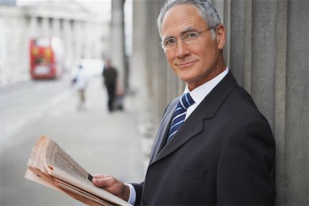 Portrait Of Businessman With Newspaper Stock Photo - Rights-Managed, Code: 700-00680944