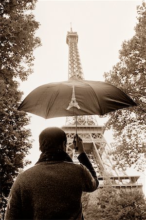 paris sepia - Man Looking at Eiffel Tower, Paris, France Stock Photo - Rights-Managed, Code: 700-00681038