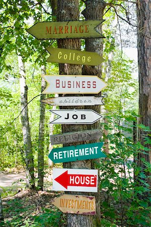 Directional Signs on Tree Stock Photo - Rights-Managed, Code: 700-00683201