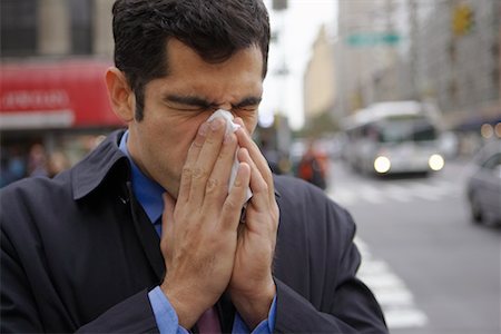 simsearch:700-00695760,k - Man Blowing Nose Stock Photo - Rights-Managed, Code: 700-00695764