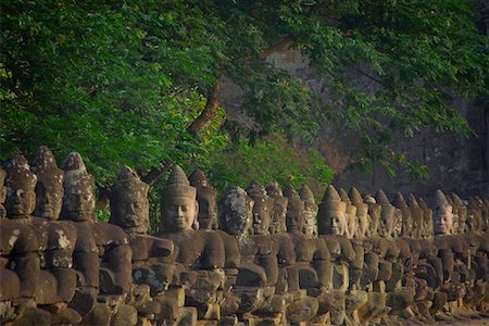 simsearch:700-00034776,k - Row Of Statues At Entrance to Angkor Thom, Cambodia Stock Photo - Rights-Managed, Code: 700-00768070