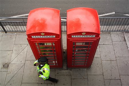 red call box - Police Officer and Telephone Booths, London, England Stock Photo - Rights-Managed, Code: 700-00782447