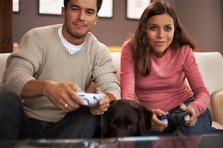 simsearch:700-00284729,k - Couple Playing Video Games Stock Photo - Rights-Managed, Code: 700-00782618
