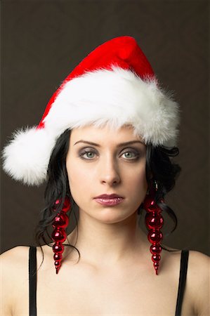 simsearch:700-00795365,k - Woman Wearing Santa Hat Stock Photo - Rights-Managed, Code: 700-00795363