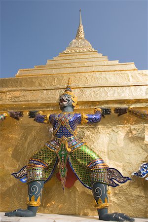 simsearch:700-00795780,k - Statue, Wat Phra Kaew, Royal Palace, Bangkok, Thailand Foto de stock - Con derechos protegidos, Código: 700-00795783