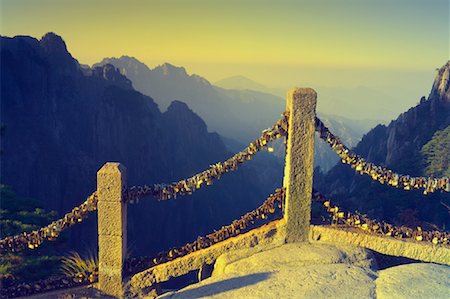 Lover's Locks, Cloud Dispelling Pavilion, Mount Huangshan, Anhui Province, China Stock Photo - Rights-Managed, Code: 700-00823679