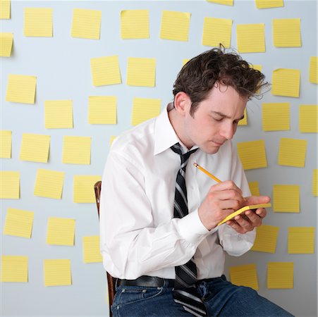 simsearch:700-00088934,k - Businessman with Post it Notes Stock Photo - Rights-Managed, Code: 700-00864327