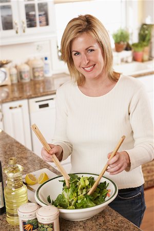 Woman Preparing Salad Stock Photo - Rights-Managed, Code: 700-00864981