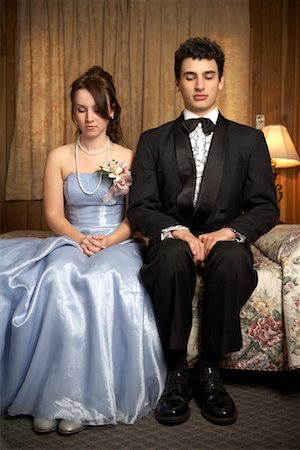 prom dresses - Couple Sitting on Bed Stock Photo - Rights-Managed, Code: 700-00865056