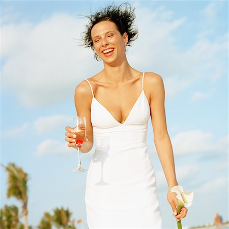 simsearch:700-00085631,k - Portrait of Bride Laughing Stock Photo - Rights-Managed, Code: 700-00865204