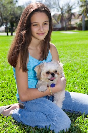 simsearch:700-00177533,k - Girl Holding Dog Stock Photo - Rights-Managed, Code: 700-00897608