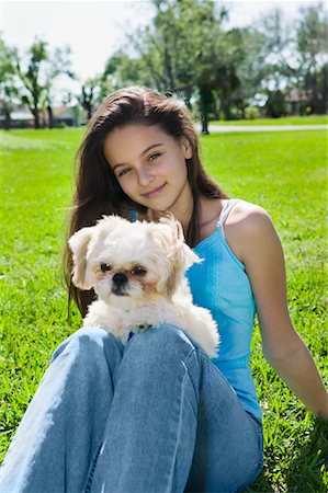 simsearch:700-00177533,k - Girl Holding Dog Stock Photo - Rights-Managed, Code: 700-00897609