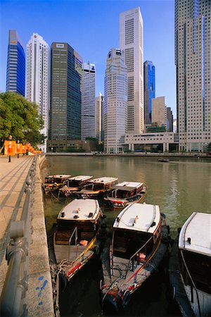 simsearch:700-00034776,k - Anchored River Taxis, Singapore Stock Photo - Rights-Managed, Code: 700-00909927
