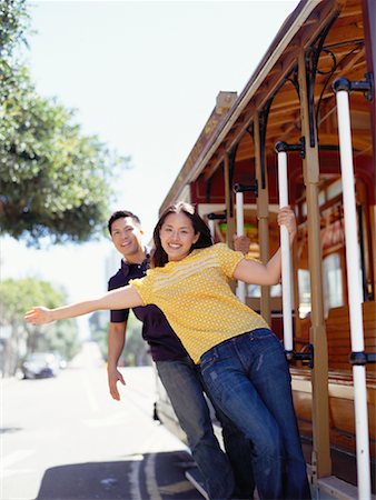 streetcar front view - Couple on Trolley Stock Photo - Rights-Managed, Code: 700-00918068