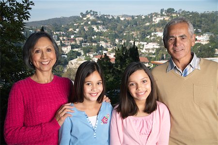 simsearch:600-01164437,k - Grandparents With Their Granddaughters Outdoors Stock Photo - Rights-Managed, Code: 700-00918104