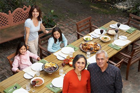 simsearch:600-01571862,k - Family Having Dinner Outdoors Foto de stock - Con derechos protegidos, Código: 700-00918125