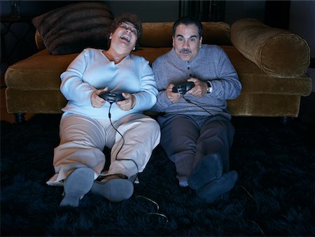 Couple Playing Video Games Stock Photo - Rights-Managed, Code: 700-00918258