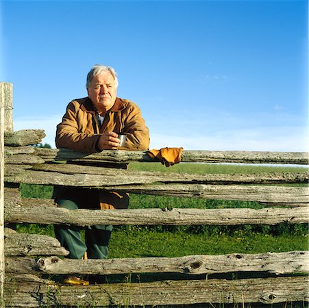 farmer looking at field - Farmer Outdoors Stock Photo - Rights-Managed, Code: 700-00910104