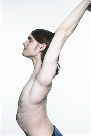 Shirtless Man Stretching Stock Photo - Rights-Managed, Code: 700-00910157