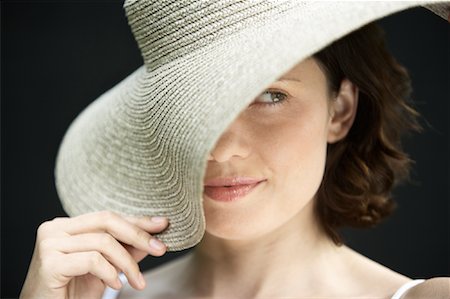 simsearch:700-00795365,k - Portrait of Woman Wearing Hat Stock Photo - Rights-Managed, Code: 700-00912076