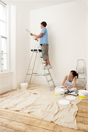 Couple Painting New Home Stock Photo - Rights-Managed, Code: 700-00933790