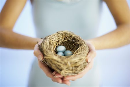 robin - Woman Holding Nest Stock Photo - Rights-Managed, Code: 700-00947797
