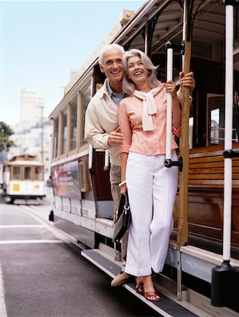 streetcar and usa - Couple on Trolley, San Francisco, California, USA Stock Photo - Rights-Managed, Code: 700-00947996