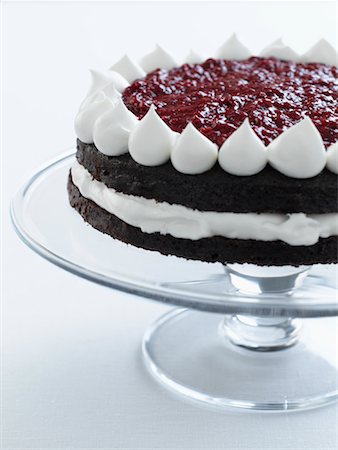 simsearch:700-00477709,k - Chocolate Cake with Raspberry Topping Stock Photo - Rights-Managed, Code: 700-00955050