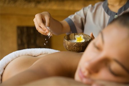 Woman Rceiveing a Coconut Body Scrub, Oberoi Hotel Spa, Mauritius Stock Photo - Rights-Managed, Code: 700-00955154