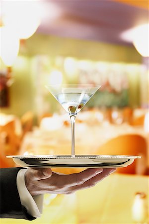 Waiter Carrying Martini on Tray Stock Photo - Rights-Managed, Code: 700-00955626