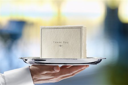 simsearch:700-00085293,k - Thank-You Card on Tray Stock Photo - Rights-Managed, Code: 700-00955633