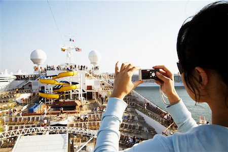 Woman Taking Photos from Cruise Ship Stock Photo - Rights-Managed, Code: 700-00983204