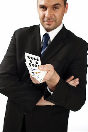 Businessman Looking at Playing Cards Stock Photo - Rights-Managed, Code: 700-01014991