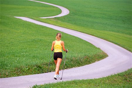 Woman Nordic Walking, Salzburg Land, Austria Stock Photo - Rights-Managed, Code: 700-01030321