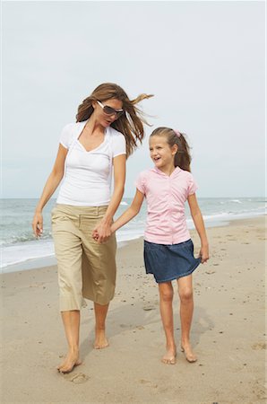 simsearch:700-01042880,k - Portrait of Mother and Daughter Walking on Beach Stock Photo - Rights-Managed, Code: 700-01042877