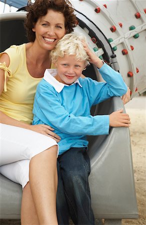 Mother and Son on Slide Stock Photo - Rights-Managed, Code: 700-01072160