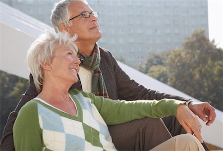 Mature Couple Sitting on Steps Stock Photo - Rights-Managed, Code: 700-01100200