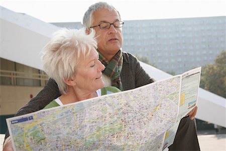 simsearch:700-01199965,k - Mature Couple Looking at Map of City Stock Photo - Rights-Managed, Code: 700-01100203