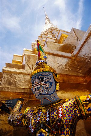 simsearch:700-00795780,k - Guardian Statue at Grand Palace, Wat Phra Keo, Bangkok, Thailand Foto de stock - Con derechos protegidos, Código: 700-01111580