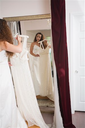 simsearch:700-01111868,k - Woman Trying on Wedding Dress Stock Photo - Rights-Managed, Code: 700-01111868