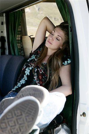 simsearch:700-01172393,k - Woman Sitting in Truck Stock Photo - Rights-Managed, Code: 700-01112145